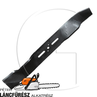 Fűnyíró kés, L 500 (20”) mm, Ø szélső furatok 9,5 x 38 mm, vastagság 3,6 mm