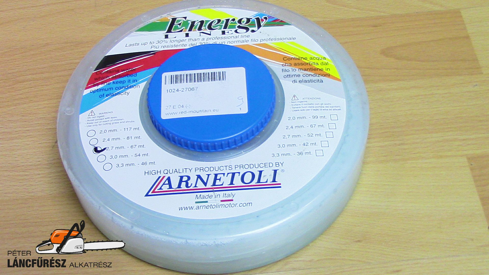 ARNETOLLI - ENERGY LINE folyadékban tárolt, szívós damil 2,4mm x 81m kör