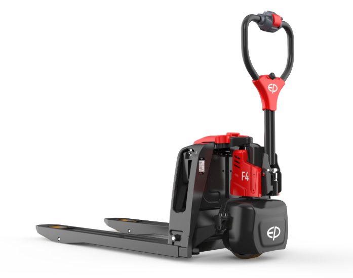 EP F4 elektromos gyalogkiséretű targonca, teherbírás 1500kg, Li-on 24V/20Ah aksival, 4,5km/h, munkaszélesség 560mm, villahossz 1150mm, emelés 120mm - támkerék nélküli