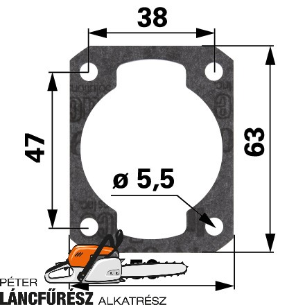 Hengerláb tömítés Stihl 41190292300 főként Stihl 41190292300