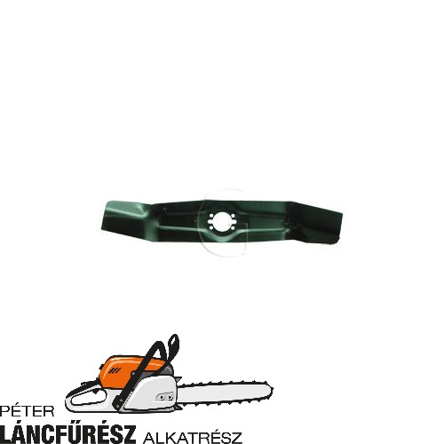Wolf 171041 fűnyíró kés, L 410 mm, vastagság 3 mm, Ø tengely furat 32,5 mm 