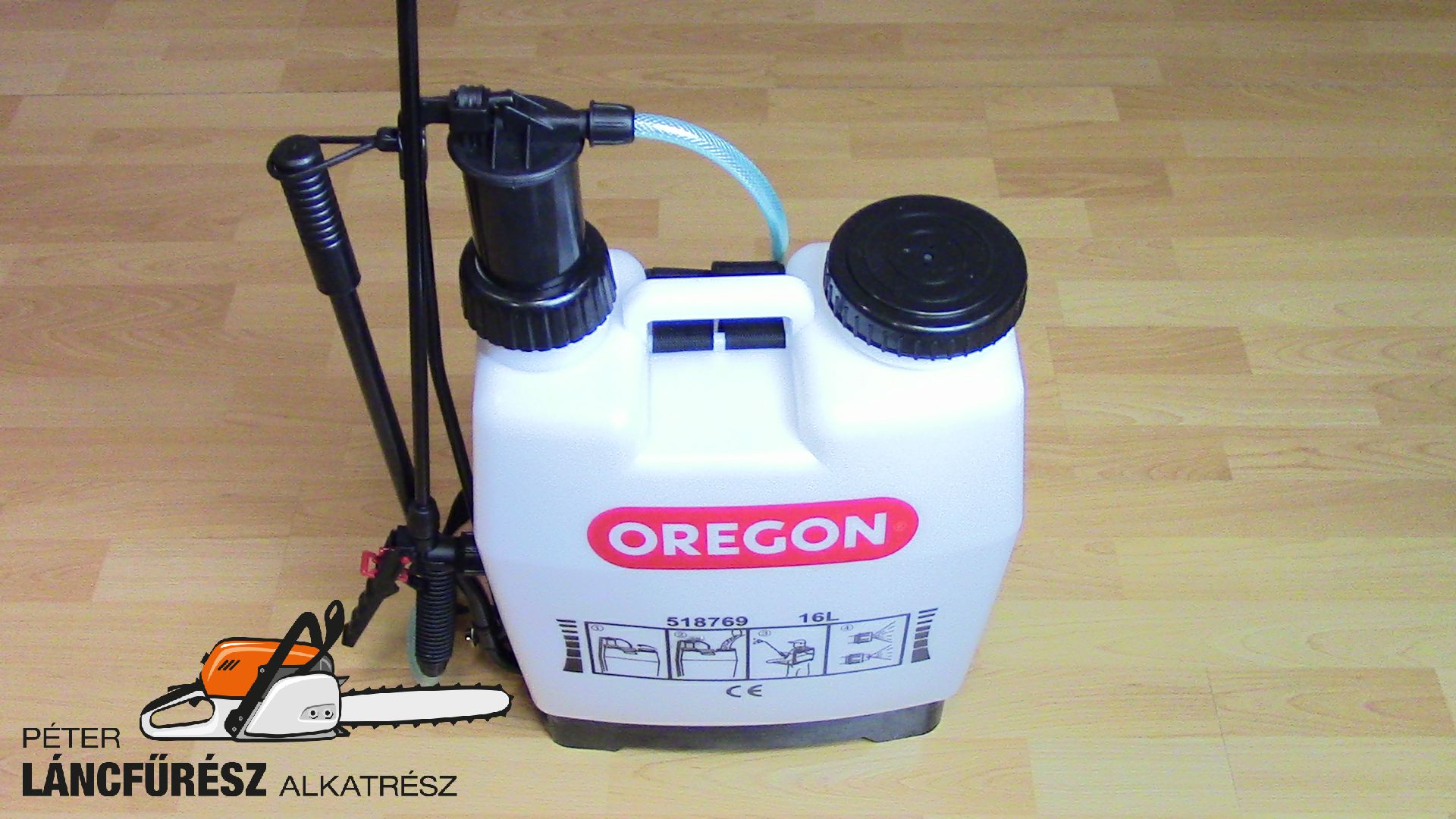 Oregon 16l háti permetező prémium minőség, kézipumpás