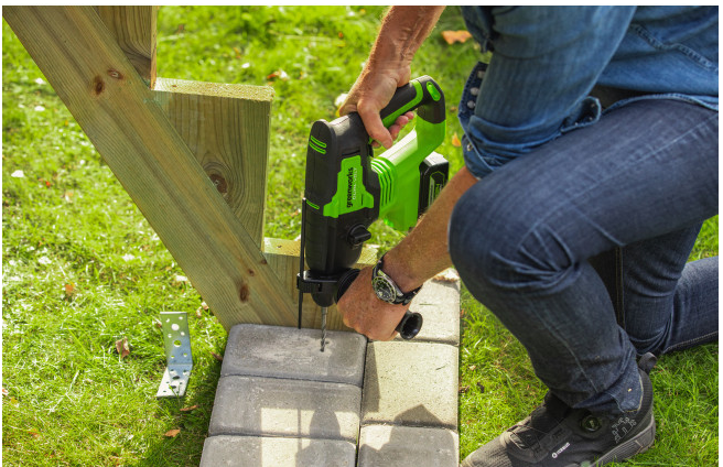 Fúró-vésőkalapács akkumulátoros Greenworks GD24SDS2 24v sds ütvefúró (2j) akku és töltő nélkül