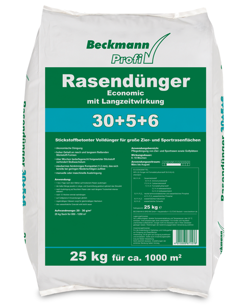 Beckmann - Tavaszi hosszú hatású gyeptrágya 30+5+6 , 25kg