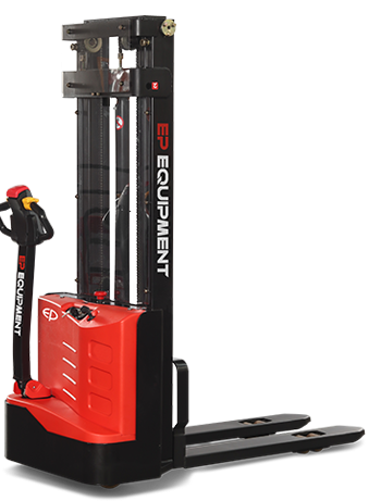 EP ES12-12ES elektromos gyalogkiséretű targonca, teherbírás 1200kg, AGM 2x12V/85Ah aksival, 4,5km/h, munkaszélesség 560mm, villahossz 1150mm, emelés 3,3m