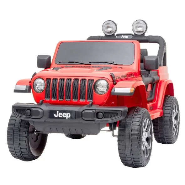JEEP WRANGLER RED - Akkumulátoros gyerek autó,  teljesítmény 2x35w, akkumulátor 12V/10Ah, max. sebesség 6km/h, max. terhelhetőség 35kg.