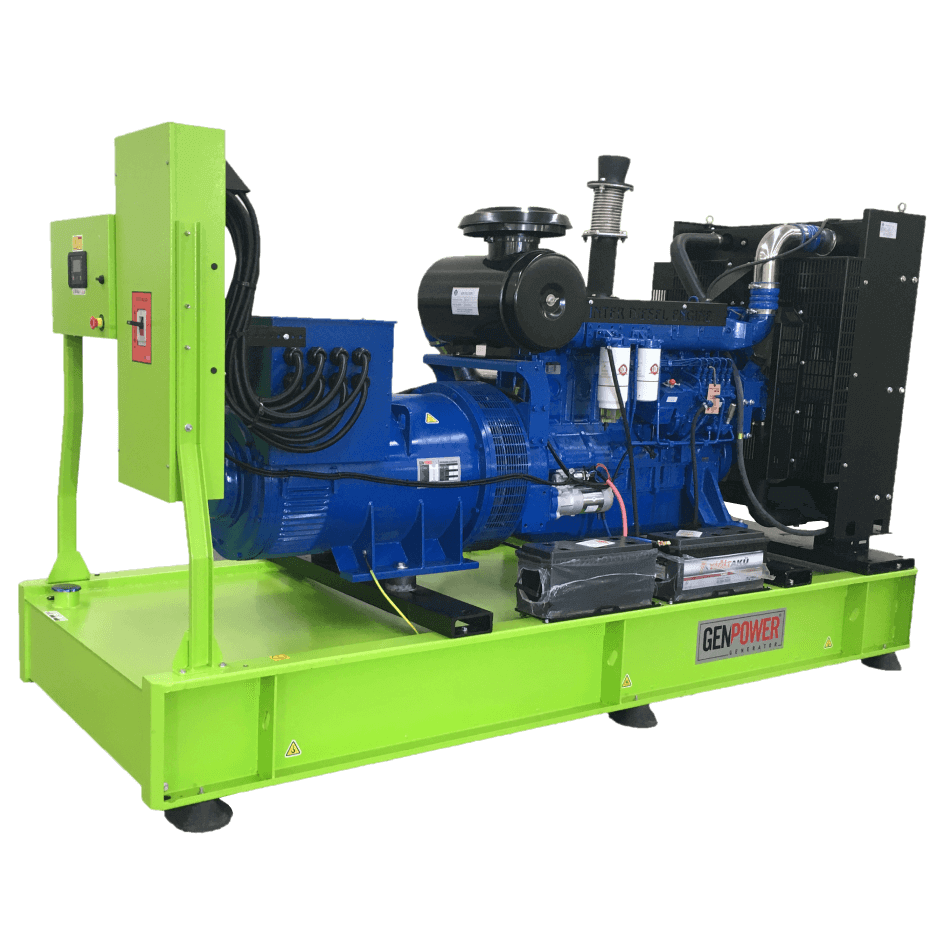 Genpower GNT 475 dízelmotoros áramfejlesztő 475 KvA, névleges teljesítmény 345,44KW burkolat nélkül