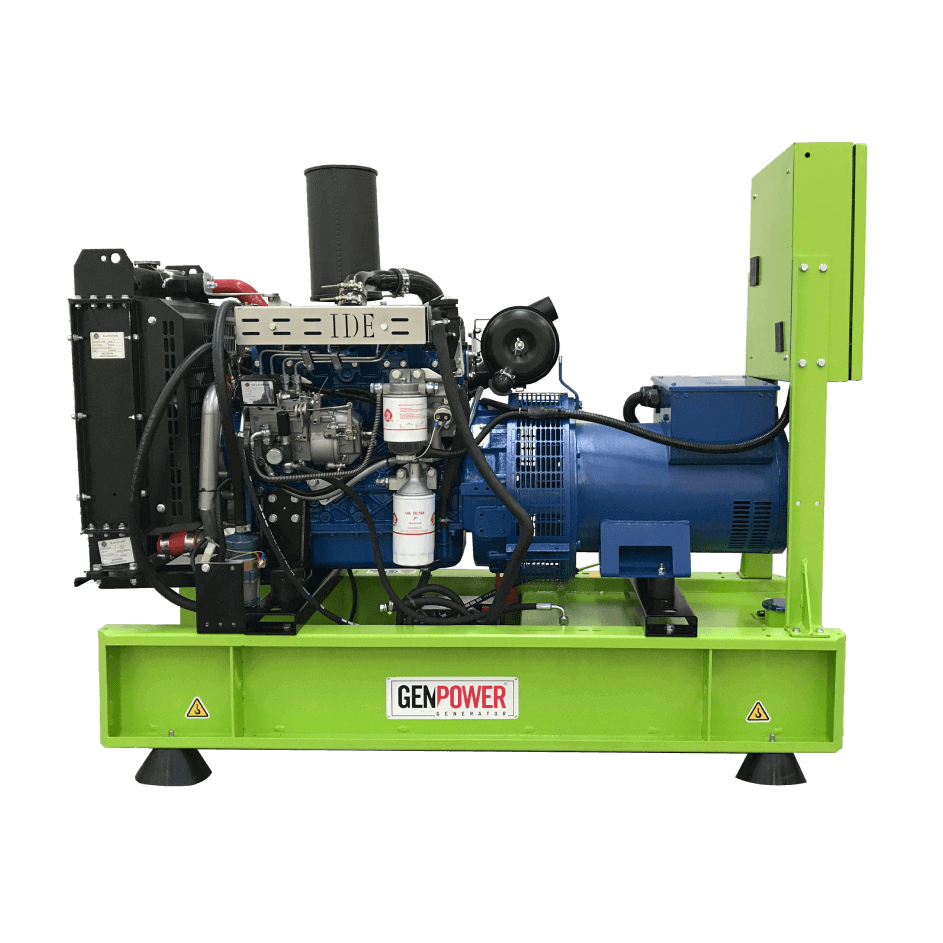 Genpower GNT 55 dízelmotoros áramfejlesztő 55 KvA. névleges teljesítmény 40KW burkolat nélkül