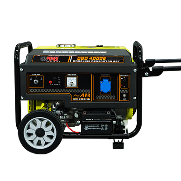 Genpower GBG 4000 E, benzinmotoros, elektromos indítású áramfejlesztő 212ccm motorral, 4KVA 1x230V 1x12V