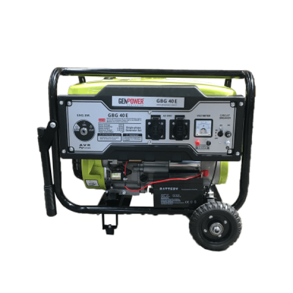 Genpower GBG 40 E, benzinmotoros, elektromos indítású áramfejlesztő 212ccm motorral, 3,2Kw 2x230V(16A) 1x12V