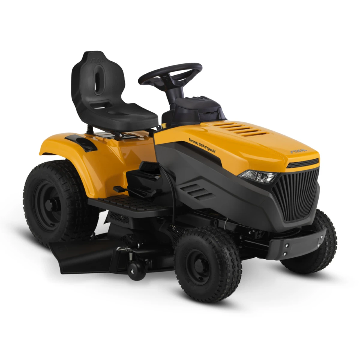 STIGA TORNADO SPECIAL oldalkidobós fűnyíró traktor Honda GCV530 V2 530ccm 13Le kéthengeres motorral, munkaszélessége 108cm, LED fényszóró, elektromos késkuplung, hidrohajtás - 6500m2/óra