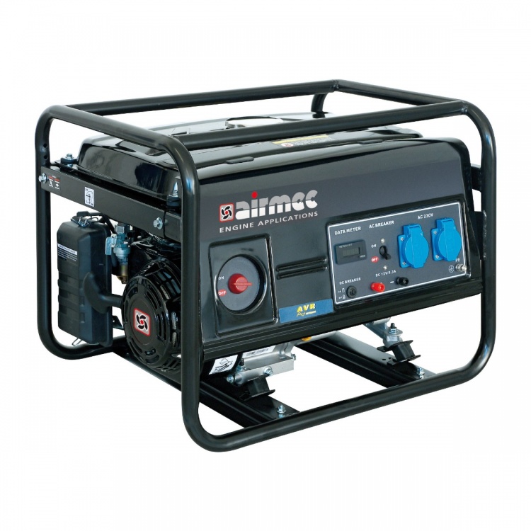 AIRMEC LC 2500 DC áramfejlesztő, OHV 196ccm 6,5Le motorral,  2x230V 16A , 12V 8,3A,  AVR max:2200W