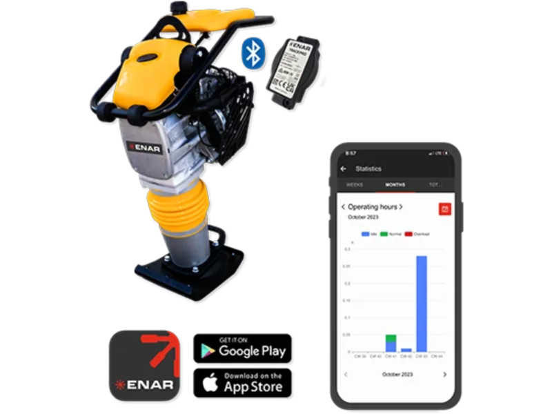 ENAR PH70E döngölőgép +TrackPro Blutooth App - HONDA GXR120, 70kg