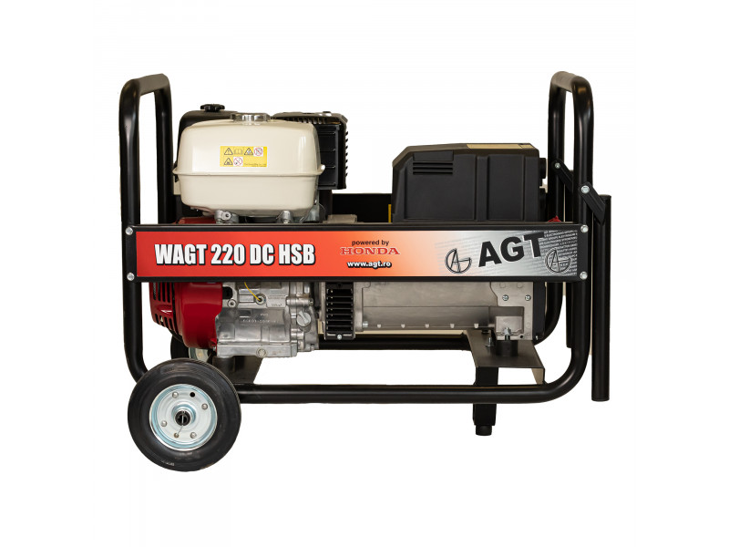 WAGT 220 DC HSB hegesztő áramfejlesztő, 4 mm-es elektródáig, HONDA GX390, +ajándék kerékszett!