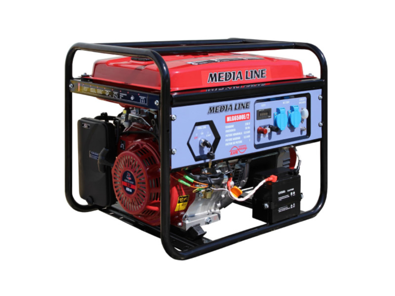 MEDIA LINE MLG 6500 Estart áramfejlesztő - 15 LE benzinmotor, elektromos indítás, AVR