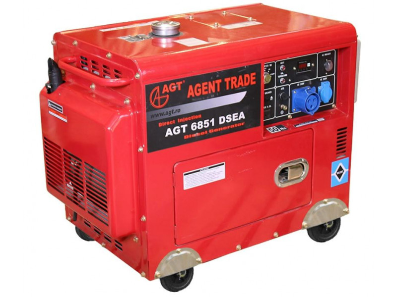 AGT 6851 DSEA dízel AVR áramfejlesztő 230V-5 kVA, hangszigetelt burkolat, automatikus indítás