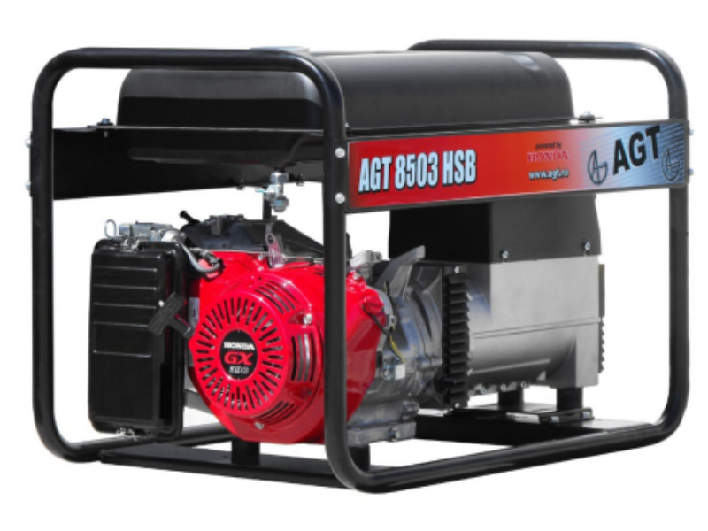 AGT 8503 HSB R26 áramfejlesztő - HONDA GX390, 26 l, RCBO/fi-relével