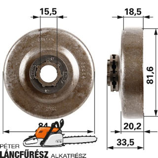 Gyűrűs lánckerék Oregon 3/8, 7Z