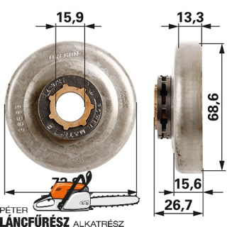 Gyűrűs lánckerék Oregon 3/8, 7Z