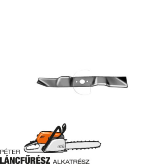 Electrolux 506-96-63-01 fűnyíró kés, L 411,2 mm, Ø szélső furatok 8,2 mm