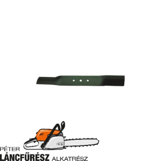 Oleo mac G44 66100014 fűnyíró kés, L 407 mm, Ø szélső furatok 8,5 mm