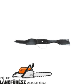 John Deere M113991 fűnyíró kés, L 495 mm, vastagság 5,2 mm, W 63,5 mm