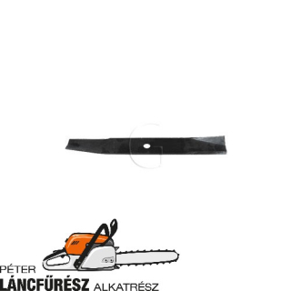 John Deere M41967, AM31100 fűnyíró kés, L 406 mm, vastagság 4,6 mm, W 50,8 mm 