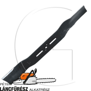 Fűnyíró kés, L 450 (18”) mm, Ø szélső furatok 9,5 x 38 mm, vastagság 3,6 mm