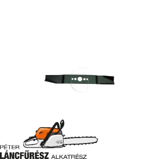 Granja 3210E 111300/7 fűnyíró kés, L 320 mm, Ø szélső furatok 10,3 & 8,3 mm 