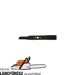 Oleo Mac GE 43 66020047 fűnyíró kés, L 388 mm, Ø szélső furatok 10,5 mm 