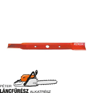 Snapper 19518 fűnyíró kés, L 635 mm, Ø szélső furatok 13,8 mm, vastagság 4,6 mm