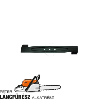 Alko Classic Plus E 449061 fűnyíró kés, L 417 mm, Ø szélső furatok 7,8 & 9,3 mm