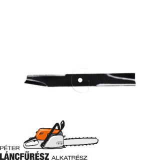 Electrolux 531 02 01-28 fűnyíró kés, L 140 mm, W 35 mm, Ø tengely furat 18 mm 