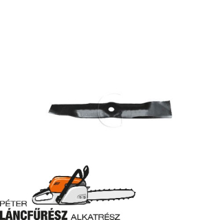 John Deere M115495 fűnyíró kés, L 422 mm, vastagság 5,2 mm, W 63,5 mm
