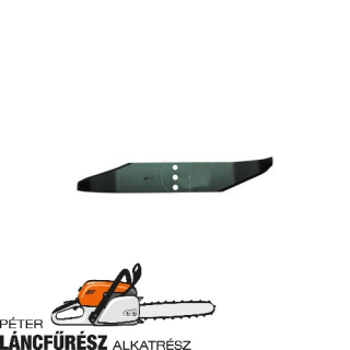 AS 434, AS 73VS 7255 fűnyíró kés, L 428 mm, Ø szélső furatok 12,3 mm