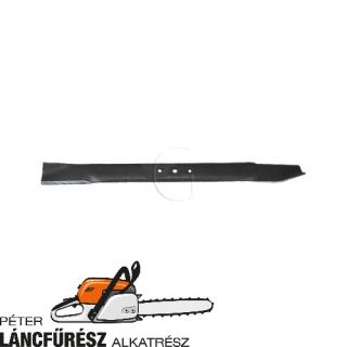 MTD 742-0216 fűnyíró kés, L 571 mm, Ø szélső furatok 7,9 mm, vastagság 4,2 mm 