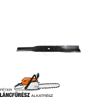 John Deere AM100946, M82408 fűnyíró kés, L 495 mm, vastagság 5,1 mm, W 63,5 mm 