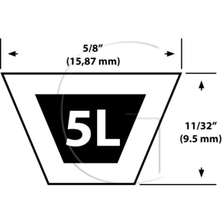 Szíj  L 87” = 2209,80 mm / W 5/8” = 15,88 mm / Típus 5L 
