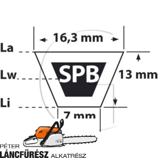  Mitsuboshi szíj L 3000 Lw / W 17 mm / Típus SPB 3000 