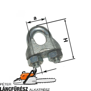 Kötélbilincs 22 mm, galv. acél, DIN741, 1 db, magasság (H) 85,00 mm
