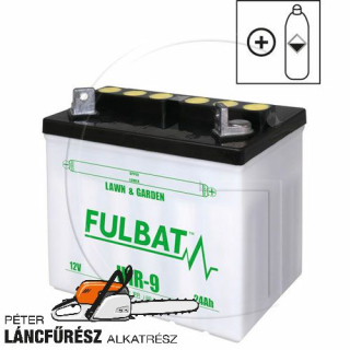 Fulbat akkumulátor 12V 24Ah  196x131x184mm savval, + jobb