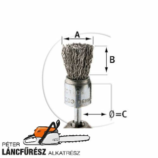 Ecset drotkefe 6mm x 15-22mm