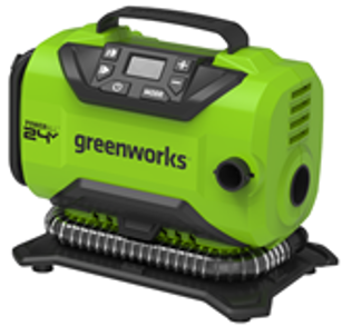 Mini kompresszor akkumulátoros Greenworks 24V akku és töltő nélkül