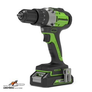 Csavarbehajtó akkumulátoros Greenworks GD24DD60K2 24v szénkefe nélkül,1x2ah, 2a töltő