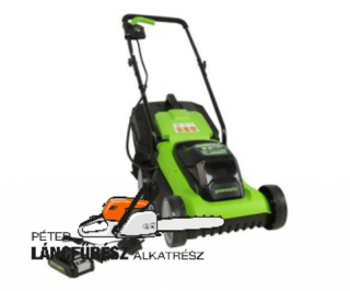 Fűnyíró fűgyűjtős akkumulátoros Greenworks G24LM33K2 24v készlet 2ah akkuval és mikro töltővel