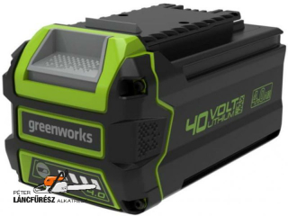 Akkumulátor Greenworks G40B4 40v 4ah litium ionos új házzal