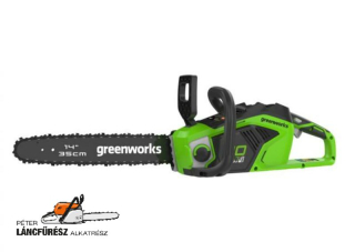 Láncfűrész akkumulátoros Greenworks GD40CS15 40v vezető: 3/8 1.3 52, 35 cm, akku és töltő nélkül