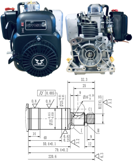 ZONGSHEN NH150H döngölő motor 149cc 4Le  VíZSZINTES TENGELY