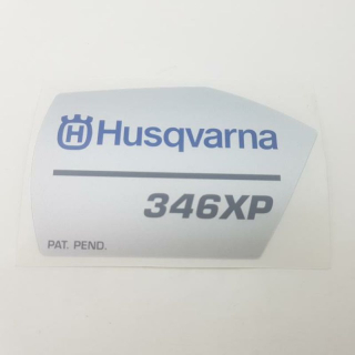 Matrica Husqvarna 346XP indító fedélre  - eredeti