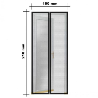 Szúnyogháló függöny ajtóra, mágneses 210x100 cm FEKETE